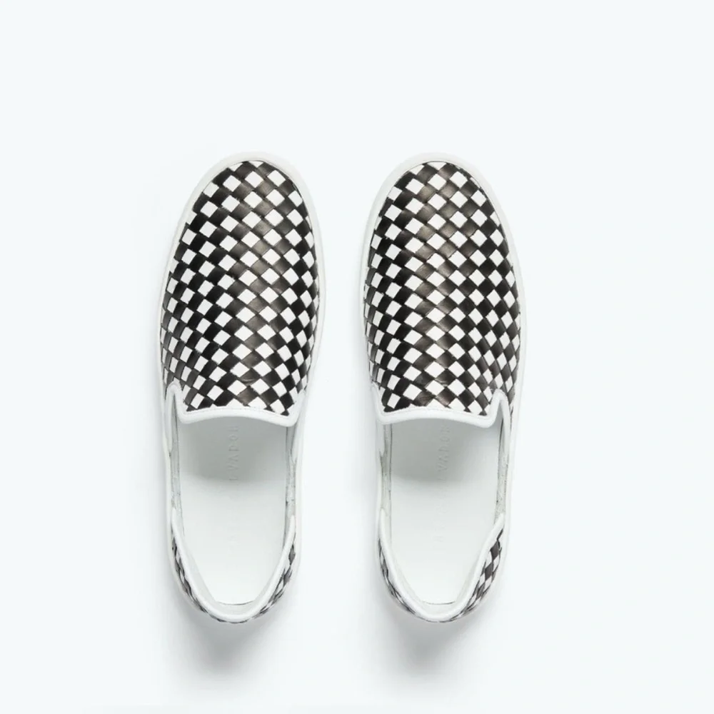 Freda Salvador Eddy D’Orsay Checkered Slip-Ons Sneaker Flats Size 6 - Picture 1 of 15